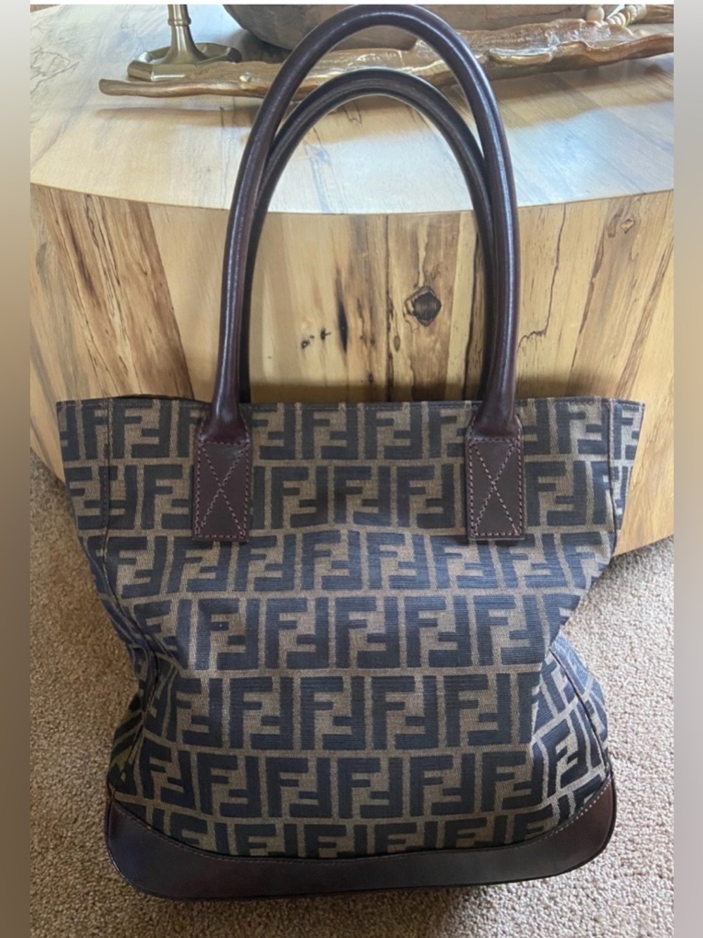 VINTAGE Fendi Zucca Logo Monogram  Shoulder Hobo Tote Bag